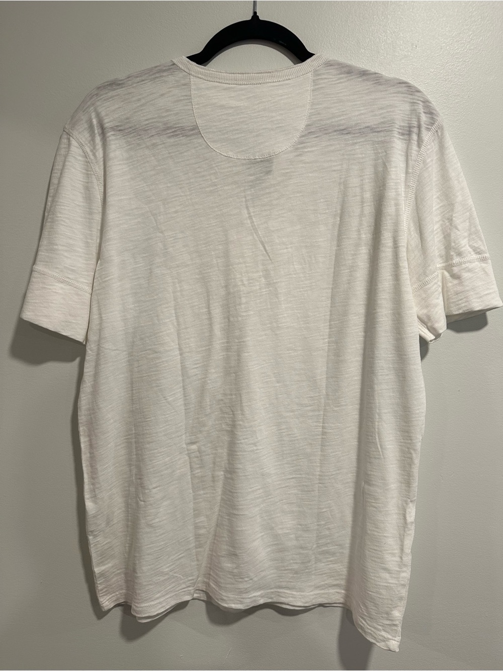 VINCE Men’s Short Sleeve Soft Slub Cotton Henley Tee Shirt Top White Medium - Picture 8 of 8